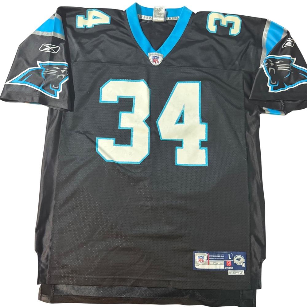Reebok NFL Carolina Panthers DeAngelo Williams 34 Jersey Mens Large Black Mesh